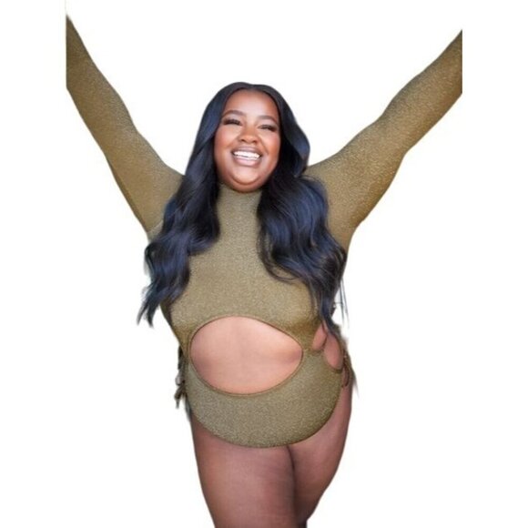 Savage X Fenty Bodysuit S Military Olive Green Sleep & Shine Teddy Size 2X - Picture 1 of 11